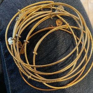 Alex and Ani Plain Bangles - Set of 8